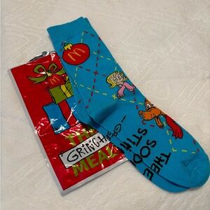 McDonald's Vibrant Blue Grinch Socks